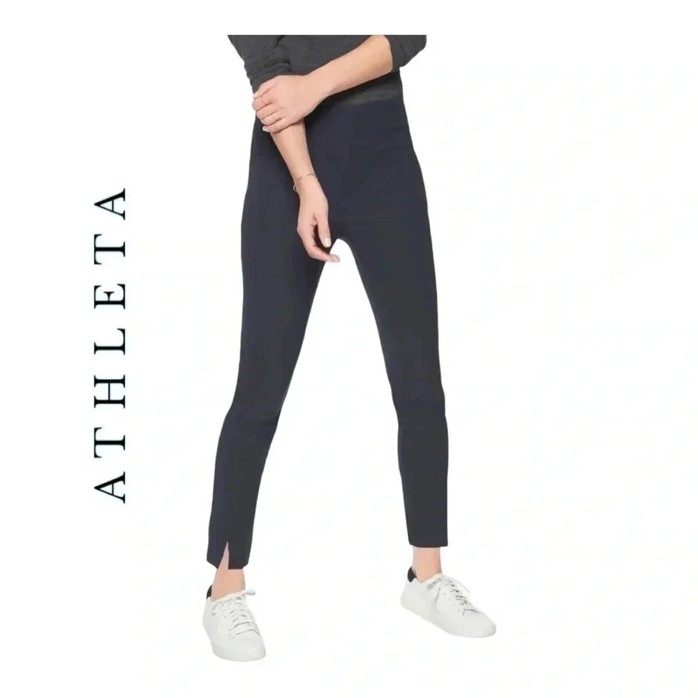 1257. ATHLETA WONDER‎ SKINNY ANKLE PANTS SIZE 0 BLACK IN COLOR ZIPPER CLOSURE